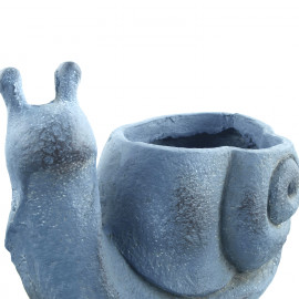 Snail Planter – blue iron effect Snail Planter – blue iron effect