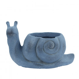 Snail Planter – blue iron effect Snail Planter – blue iron effect