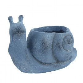 Snail Planter – blue iron effect Snail Planter – blue iron effect
