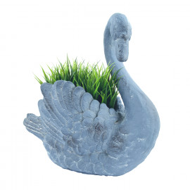 Swan Planter – blue iron effect Swan Planter – blue iron effect