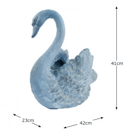 Swan Planter – blue iron effect Swan Planter – blue iron effect
