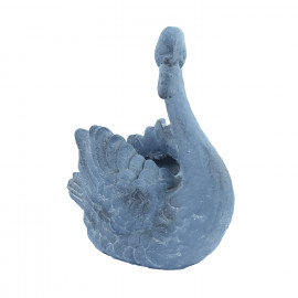 Swan Planter – blue iron effect Swan Planter – blue iron effect