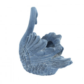 Swan Planter – blue iron effect Swan Planter – blue iron effect