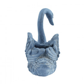 Swan Planter – blue iron effect Swan Planter – blue iron effect