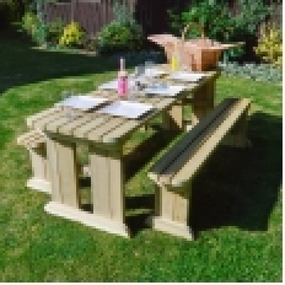 Tinwell Rounded Picnic Table And Bench Set Tinwell Rounded Picnic Table And Bench Set