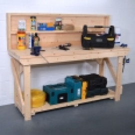 Wooden Work Bench With Back panel Wooden Work Bench With Back panel